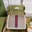 Gucci Ophidia GG Small Top Handle Bag in GG Canvas with White Leather