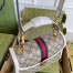 Gucci Ophidia GG Small Top Handle Bag in GG Canvas with White Leather