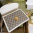 Gucci Ophidia GG Small Top Handle Bag in GG Canvas with White Leather