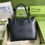 Gucci Small Tote Bag with Double G in Black Calfskin