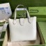 Gucci Small Tote Bag with Double G in White Calfskin