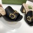 Gucci Horsebit Slide Sandals 75mm in Black Leather
