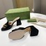 Gucci Horsebit Slide Sandals 75mm in Black Leather