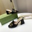 Gucci Horsebit Slide Sandals 75mm in Black Leather