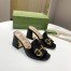 Gucci Horsebit Slide Sandals 75mm in Black Leather