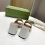Gucci Horsebit Slide Sandals 75mm in White Leather