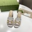 Gucci Horsebit Slide Sandals 75mm in White Leather