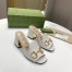 Gucci Horsebit Slide Sandals 75mm in White Leather