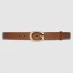 Gucci G Buckle Belt 30MM in Brown Leather 