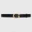 Gucci G Buckle Belt 30MM in Black Leather