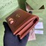 Gucci Diana Card Case Wallet In Brown Calfskin