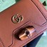 Gucci Diana Card Case Wallet In Brown Calfskin