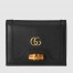 Gucci Diana Card Case Wallet In Black Calfskin