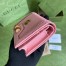 Gucci Diana Card Case Wallet In Pink Calfskin