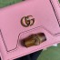 Gucci Diana Card Case Wallet In Pink Calfskin