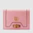 Gucci Diana Card Case Wallet In Pink Calfskin