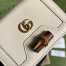 Gucci Diana Card Case Wallet In White Calfskin