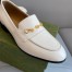 Gucci Women's Interlocking G Horsebit Loafers In White Leather