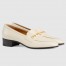 Gucci Women's Interlocking G Horsebit Loafers In White Leather