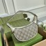 Gucci Ophidia GG Mini Hobo Bag in GG Canvas with White Leather