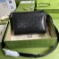 Gucci Messenger Bag in Black GG Embossed Perforated Leather