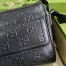 Gucci Messenger Bag in Black GG Embossed Perforated Leather