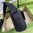 Gucci Messenger Bag in Black GG Embossed Perforated Leather