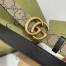Gucci GG Marmont Reversible Belt 30MM in GG Supreme with Black Leather