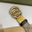 Gucci GG Marmont Reversible Belt 30MM in GG Supreme with Black Leather
