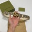 Gucci GG Marmont Reversible Belt 30MM in GG Supreme with White Leather