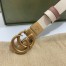 Gucci GG Marmont Reversible Belt 20MM in White/Pink/ Leather