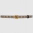 Gucci GG Marmont Reversible Belt 20MM in GG Canvas and Black Leather