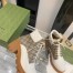 Gucci Ankle Boots in Beige GG Supreme with White Leather