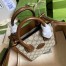 Gucci Mini Tote Bag in Beige GG Supreme Canvas with Brown Leather