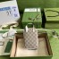 Gucci Ophidia GG Mini Bag in GG Canvas with White Leather