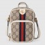 Gucci Ophidia GG Mini Bag in GG Canvas with White Leather