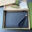 Gucci Portfolio Pouch in Black GG Canvas with Interlocking G