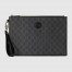 Gucci Portfolio Pouch in Black GG Canvas with Interlocking G