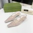 Gucci Slingback Pumps 35MM In Beige Mesh with GG Crystals