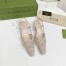 Gucci Slingback Pumps 35MM In Beige Mesh with GG Crystals