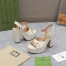 Gucci Platform Horsebit Sandals 120mm in White Leather