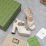 Gucci Platform Horsebit Sandals 120mm in White Leather