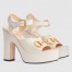 Gucci Platform Horsebit Sandals 120mm in White Leather