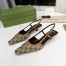 Gucci Slingback Pumps in GG Canvas with Crystals