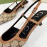 Gucci Slingback Pumps in GG Canvas with Crystals