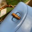 Gucci Bamboo 1947 Small Top Handle Bag in Blue Leather