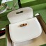 Gucci Bamboo 1947 Small Top Handle Bag in White Leather