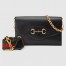 Gucci Horsebit 1955 Small Bag in Black Leather with Chain