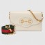 Gucci Horsebit 1955 Small Bag in White Leather with Chain