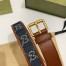 Gucci Square Buckle Belt 30MM in Blue GG Denim Jacquard 
